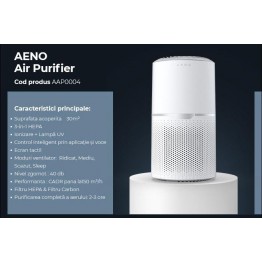 Purificator aer Aeno AAP0004, 30 mp, Ionizare, Lampa UV